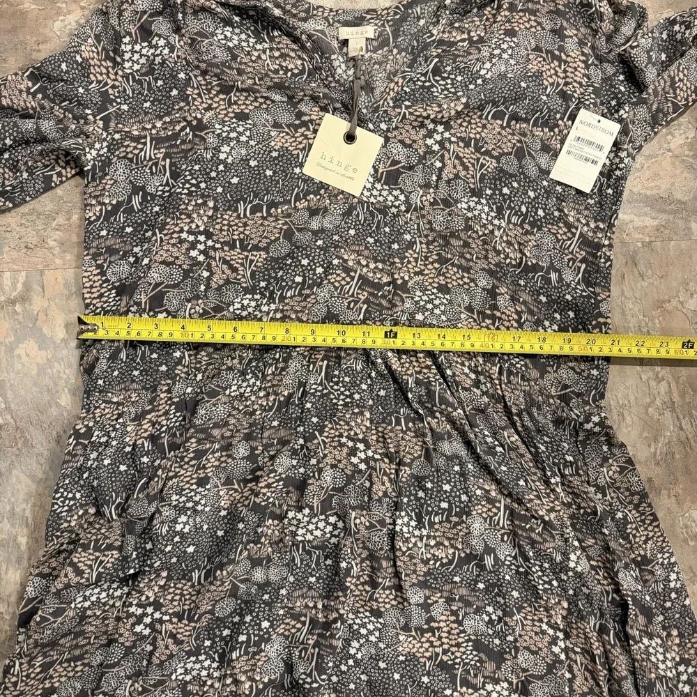 Nordstrom Hinge Crinkle Boho Fairy Drop Waist Pullover Dress NWT Size L Casual - Picture 3 of 3